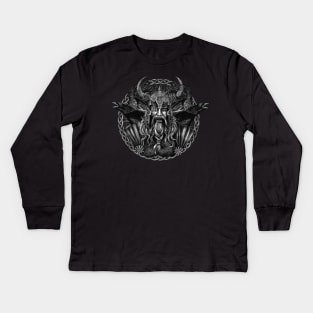 Odin and his ravens Huginn and Muninn Kids Long Sleeve T-Shirt